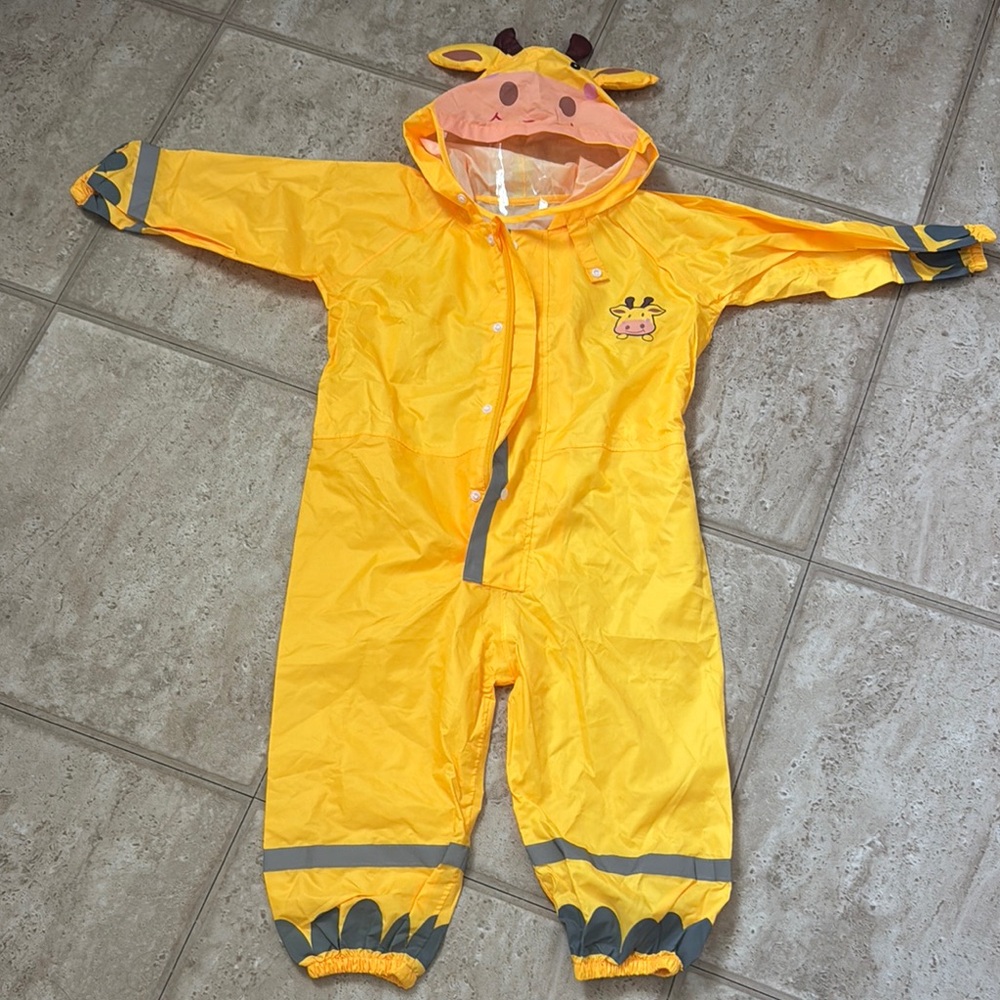 Yellow Giraffe Kids One Piece raincoat